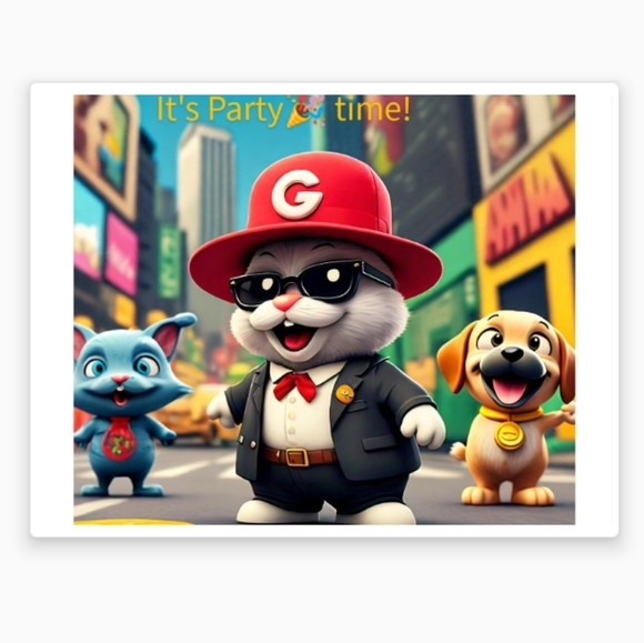 NEW!💯 IT'S PARTY TIME! SELF CREATED 8.5x11 ULTRA GLOSSY KIDS COLOR ART POSTER😃 - Picture 3 of 6